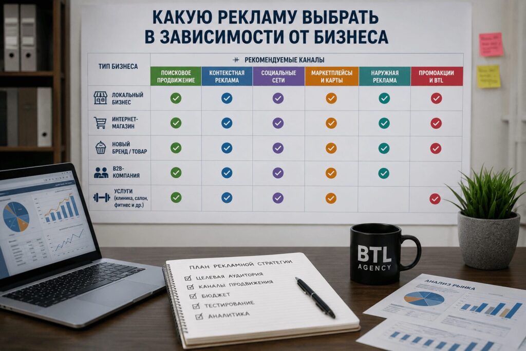 Какую рекламу выбрать в зависимости от бизнеса